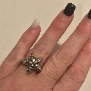 Sterling Silver Starfish Ring Size 8